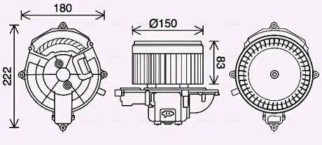 CN8310 Вентилятор отопителя салона PSA Berlingo Partner II AC+ AVA COOLING подбор по vin на Brocar