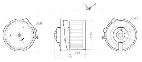 DN8486 Вентилятор отопителя салона Nissan Qashqai I (07-13) AVA COOLING подбор по vin на Brocar