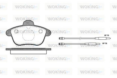 P501304 Колодки гальмівні WOKING подбор по vin на Brocar