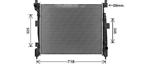 JE2088 Радиатор охлаждения двигателя Jeep Grand Cherokee (10-) 3,0d 3,6i (JE2088) AVA AVA COOLING подбор по vin на Brocar