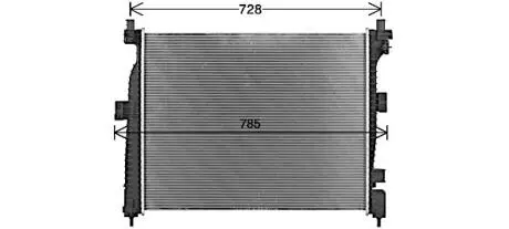 JE2088 Радіатор охолодження двигуна Jeep Grand Cherokee (10-) 3,0d 3,6i (JE2088) AVA AVA COOLING підбір по vin на Brocar