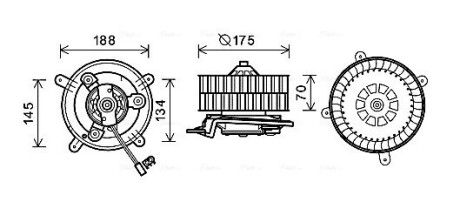 MS8621 Вентилятор отопителя салона Mercedes-Benz E-class (W210) (96-03) auto AC (MS8621 AVA COOLING підбір по vin на Brocar