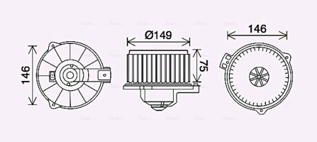 TO8735 Вентилятор отопителя салона Toyota Corolla (00-) 1.3i 1.4i 1.6i 1.8i (TO8735) AV AVA COOLING підбір по vin на Brocar