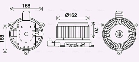 TO8740 Вентилятор отопителя салона Toyota Land Cruiser 200 4.5TD, 4.6i, 4.7i (07-) (T AVA COOLING підбір по vin на Brocar