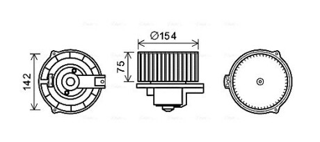 MS8620 Вентилятор обігрівача салону Mercedes-Benz ML (W163) (97-06) (MS8620) AVA AVA COOLING підбір по vin на Brocar