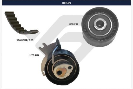 KH539 Ремiнь ГРМ к-т HUTCHINSON підбір по vin на Brocar