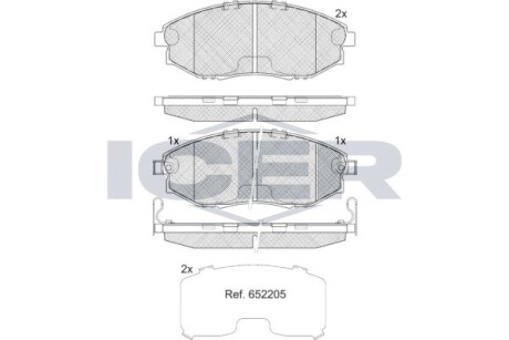 182336 Комплект гальмівних колодок (дискових) ICER підбір по vin на Brocar