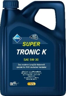 15F476 Олива моторна Super Tronic K SAE 5W30 (4 Liter) ARAL підбір по vin на Brocar