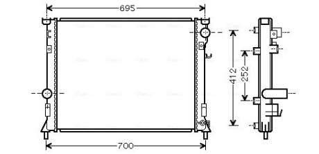 CR2097 Радиатор охлаждения двигателя Chrysler 300C (05-, 11-) MT/AT (CR2097) AVA AVA COOLING підбір по vin на Brocar