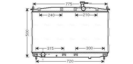 HY2173 Радиатор охлаждения двигателя Hyundai Santa Fe II (06-11) MT (HY2173) AVA AVA COOLING підбір по vin на Brocar