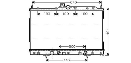 MT2185 Радиатор охлаждения двигателя Mitsubishi Outlander (02-07) 2,4i AT (MT2185) AVA AVA COOLING підбір по vin на Brocar