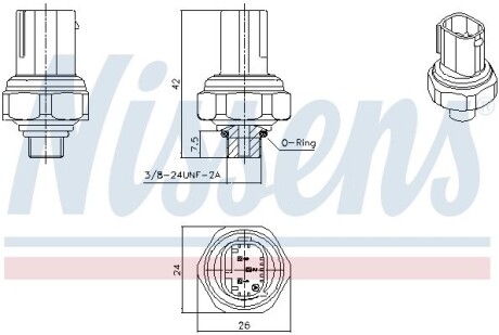 301070 Датчик тиску кондиціонера MERCEDES-BENZ A-SERIES V177 (2018) /A160 1.5 (Nissens) NISSENS подбор по vin на Brocar