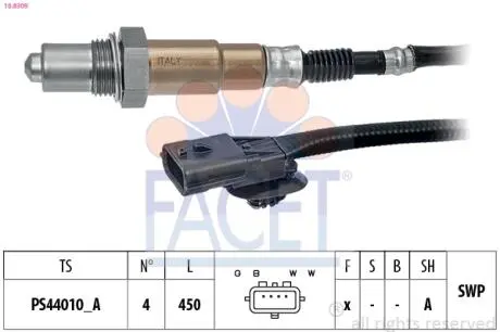 108309 Датчик кислорода Duster 1.6, 2.0 (11-15) (108309) Facet FACET підбір по vin на Brocar