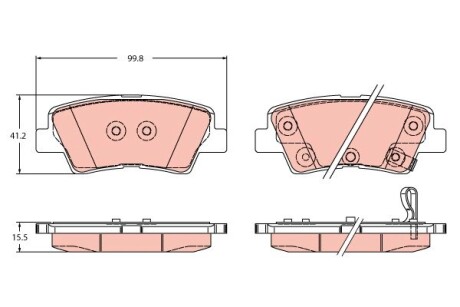 GDB2353 Гальмівні колодки дискові HYUNDAI/KIA Sonata/Optima \'\'2.4 \'\'R \'\'14-19 TRW подбор по vin на Brocar