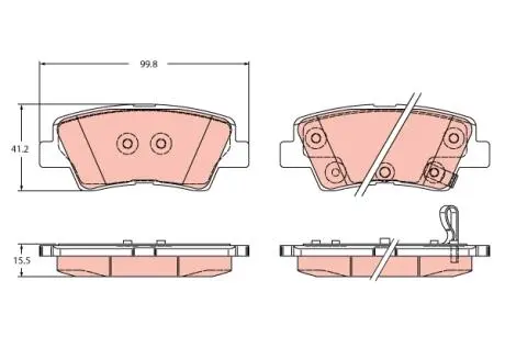 GDB2353 Гальмівні колодки дискові HYUNDAI/KIA Sonata/Optima \'\'2.4 \'\'R \'\'14-19 TRW підбір по vin на Brocar