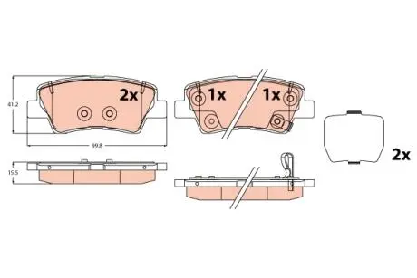 GDB2309 Гальмівні колодки дискові HYUNDAI/KIA Tucson/Sportage \'\'R \'\'15-20 TRW підбір по vin на Brocar