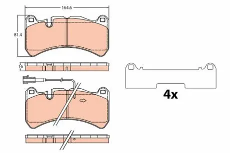 GDB2306 Гальмівні колодки дискові ALFA ROMEO Giulia/Stelvio \&#039;\&#039;2.9 &quot;F &quot;15&gt;&gt; TRW підбір по vin на Brocar