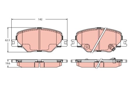 GDB2424 Гальмівні колодки дискові OPEL Insignia \'\'F \'\'17>> TRW подбор по vin на Brocar