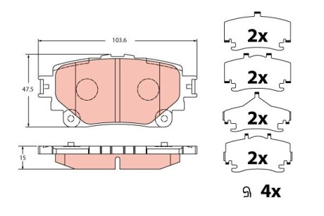 GDB2343 Гальмівні колодки дискові TOYOTA RAV4 \'\'R \'\'18>> TRW подбор по vin на Brocar