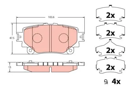 GDB2343 Гальмівні колодки дискові TOYOTA RAV4 \&#039;\&#039;R \&#039;\&#039;18&gt;&gt; TRW підбір по vin на Brocar