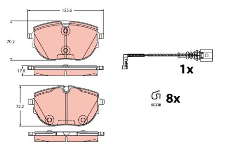 GDB2412 Гальмівні колодки дискові VW T6 \'\'F \'\'15>> TRW подбор по vin на Brocar