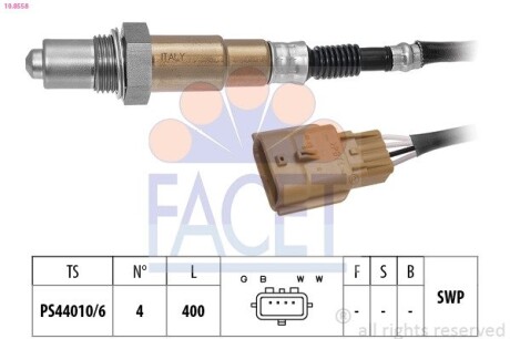 108558 Датчик кислорода Captur (20-)/Clio V (20-) 1.6 E-TECH (108558) Facet FACET підбір по vin на Brocar