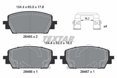 2646501 Комплект гальмівних колодок TEXTAR підбір по vin на Brocar