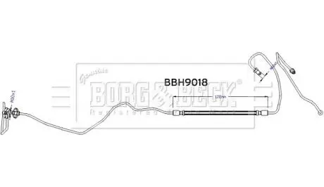BBH9018 Гальмiвний шланг заднiй лiвий BORG&BECK подбор по vin на Brocar