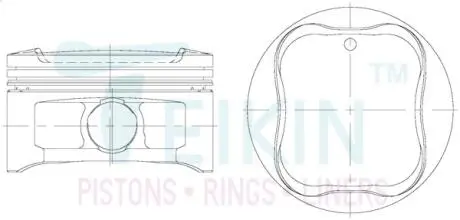 46368025 Поршни ремонт +0.25mm (к-кт на мотор) 1GR-FE 4,0L Toyota Land Cruiser Prado, 4runner, Fortuner TEIKIN підбір по vin на Brocar