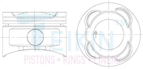 32605050 Поршни ремонт (+0.50мм) (к-кт на мотор) Daihatsu EJ-DE, EJ-VE 1.0L TEIKIN підбір по vin на Brocar