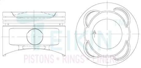 32605050 Поршни ремонт (+0.50мм) (к-кт на мотор) Daihatsu EJ-DE, EJ-VE 1.0L TEIKIN подбор по vin на Brocar