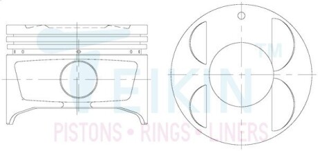 46347025 Поршни ремонт (+0.50мм) (к-кт на мотор) Toyota 5A-FE NEW TEIKIN підбір по vin на Brocar