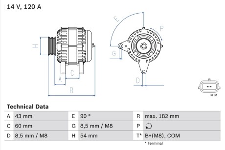 0986047340 Генератор BOSCH підбір по vin на Brocar