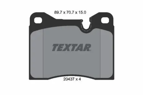 2043703 Колодки гальмівні дискові, комплект TEXTAR підбір по vin на Brocar