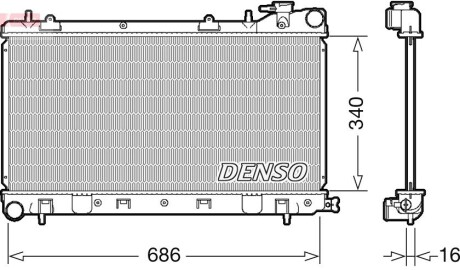 DRM36017 Радиатор, охлаждения дивгателя DENSO підбір по vin на Brocar