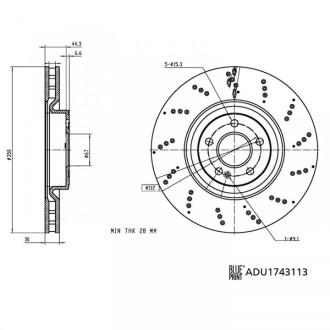 ADU1743113 Тормозной диск BLUE PRINT підбір по vin на Brocar