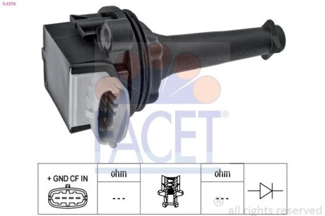 96378 Котушка запалювання FACET підбір по vin на Brocar