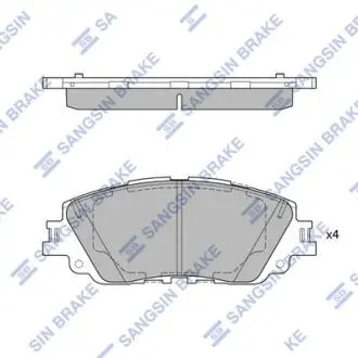 SP4275 Колодки гальмівні дискові (комплект 4 шт) Hi-Q (SANGSIN) підбір по vin на Brocar