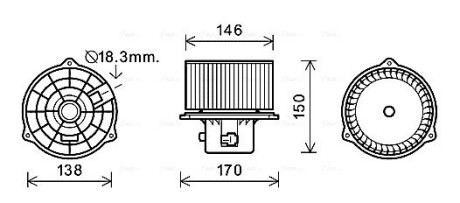 HY8556 Электродвигатель, вентиляция салона AVA COOLING подбор по vin на Brocar