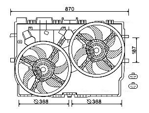 FT7584 Вентилятор, охлаждение двигателя AVA COOLING підбір по vin на Brocar