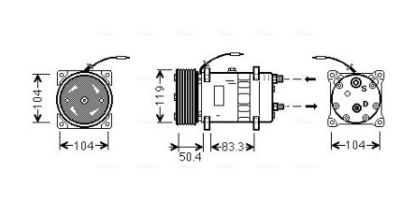 UVAK058 Компрессор, кондиционер AVA COOLING підбір по vin на Brocar