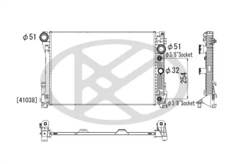 PL412876 Радиатор, охлаждения дивгателя KOYO подбор по vin на Brocar