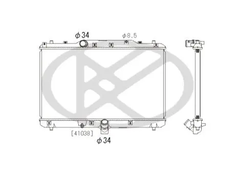 PL102048R Радиатор, охлаждения дивгателя KOYO підбір по vin на Brocar