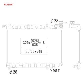 PL021097 Радиатор, охлаждения дивгателя KOYO підбір по vin на Brocar