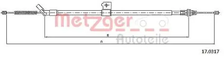 170317 Трос, стояночная тормозная система METZGER подбор по vin на Brocar