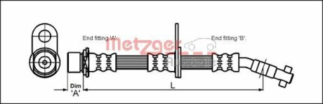 4112167 Тормозной шланг METZGER подбор по vin на Brocar