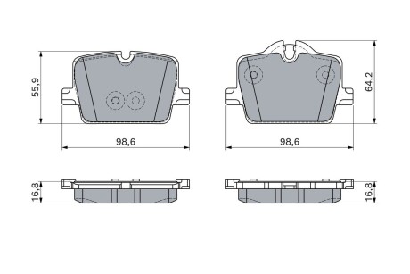 0986460056 ДИСКОВІ КОЛОДКИ BOSCH подбор по vin на Brocar