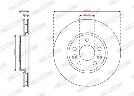 DDF2952C Гальмівний диск FERODO підбір по vin на Brocar