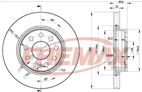 BD5614 Диск тормозной FREMAX підбір по vin на Brocar