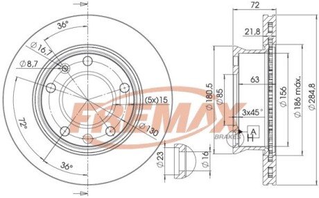 BD0187 Диск тормозной FREMAX підбір по vin на Brocar